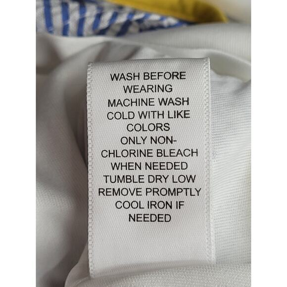 Elle Seersucker Striped Contrasting Trim Sleeveless Midi Fit n Flare Dress - Picture 13 of 14